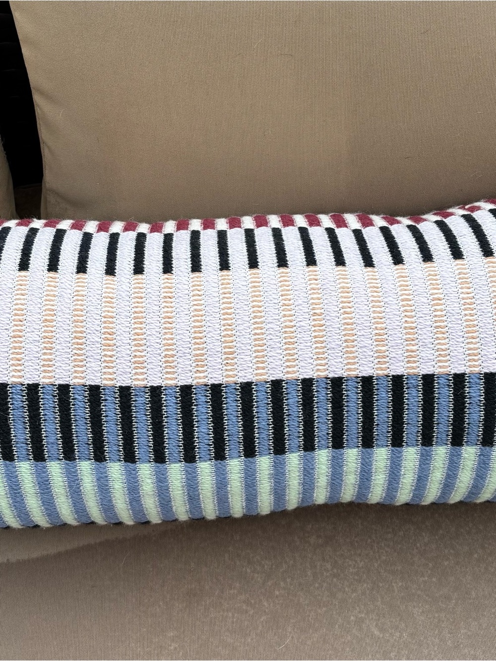 Decorative Striped multicolored Bolster Pillow. NWOT